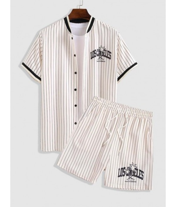 Men's Vertical Stripes LOS ANGELES Lette...