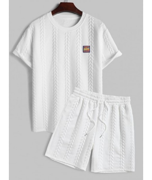 Men's Patched Design Bubble Twisted Stri...