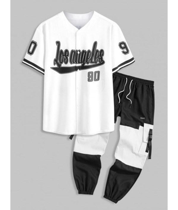 Los Angeles Short Sleeves Baseball Shirt...