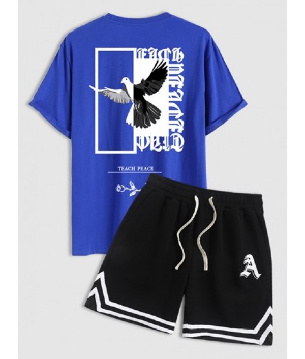 Men's Eagle Letter Rose Graphic Pattern ...