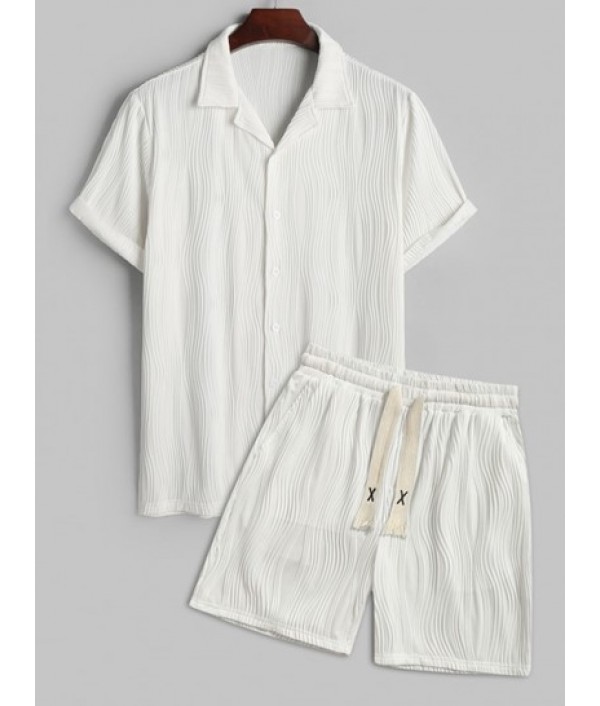 Men's Solid Color Water Ripple Jacquard ...