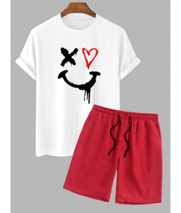 Men's Short Sleeves Cotton Heart Drippy ...