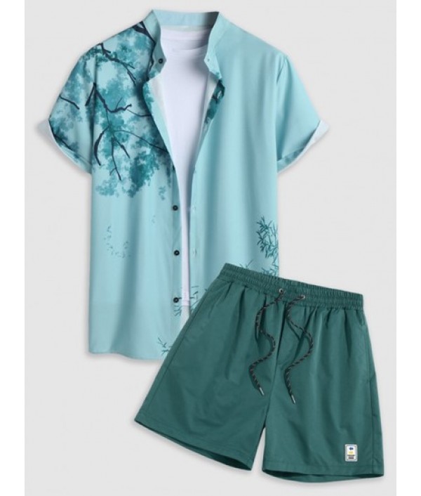 Men's Chinese Ink Wash Painting Plant Pa...