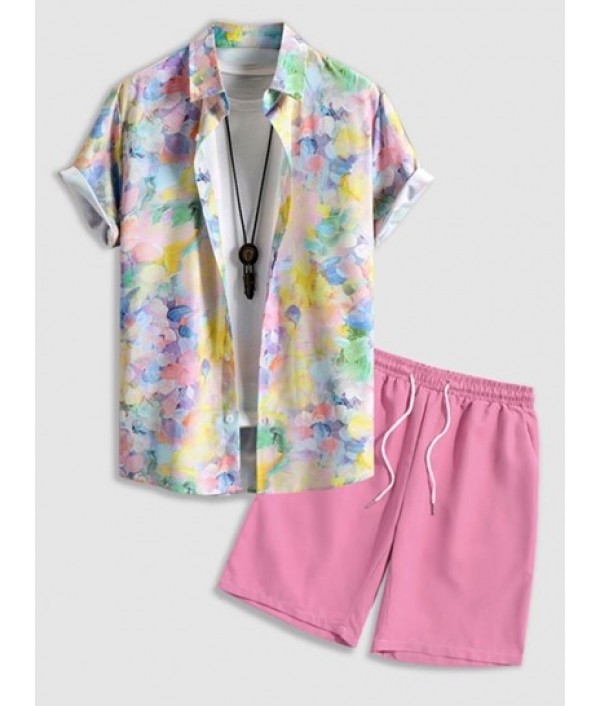 Splash Tie Dye Short Sleeves Vacation Sh...