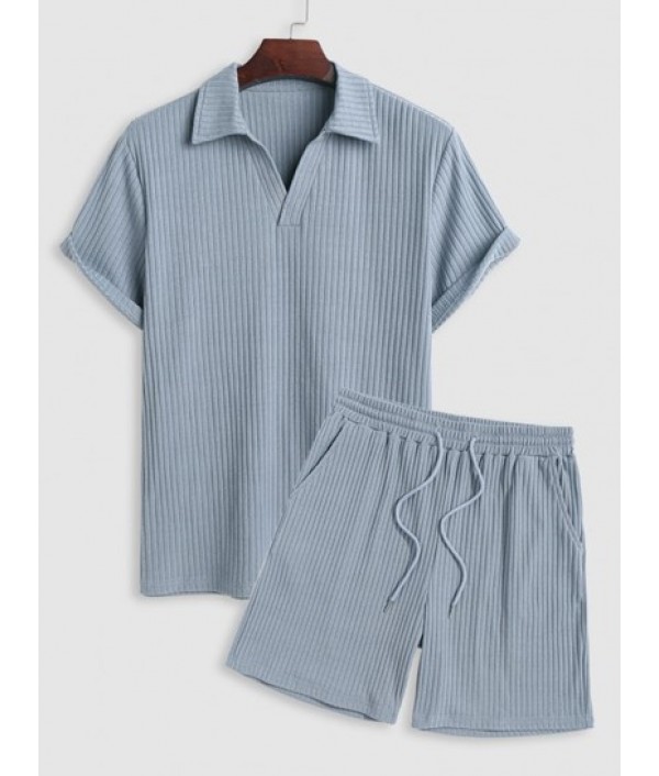 Men's Basic Minimalist Solid Color Ribbe...