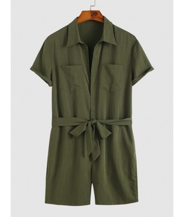 Men's Solid Color Double Front...