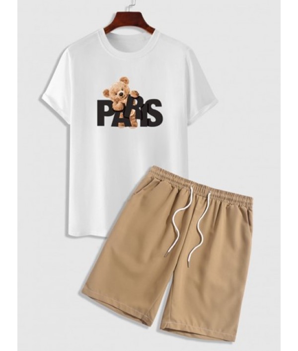 Men's PARIS Cartoon Bear Patte...