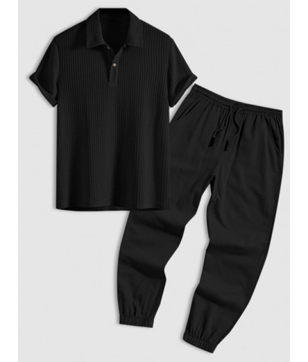 Men's Two Pieces Set Plain Col...