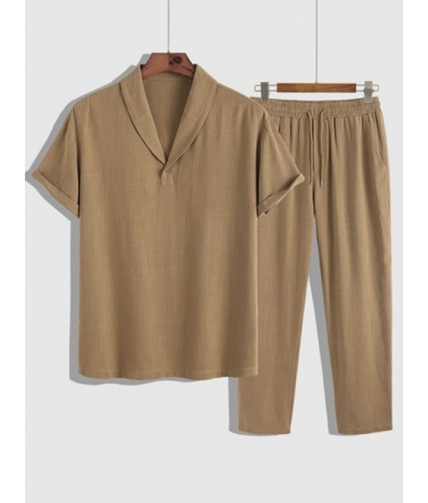 Men's Basic Minimalist Style Plain Color...