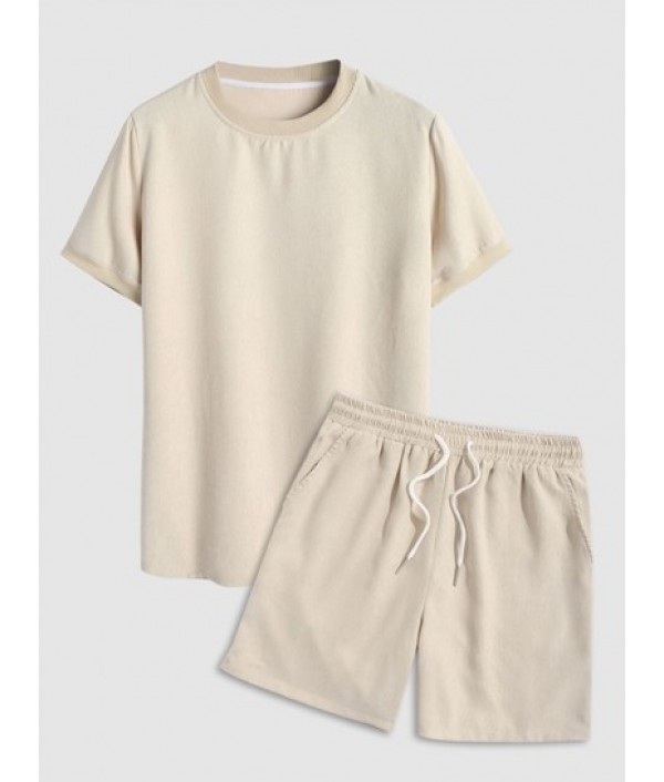 Men's Solid Color Ribbed Corduroy Short ...