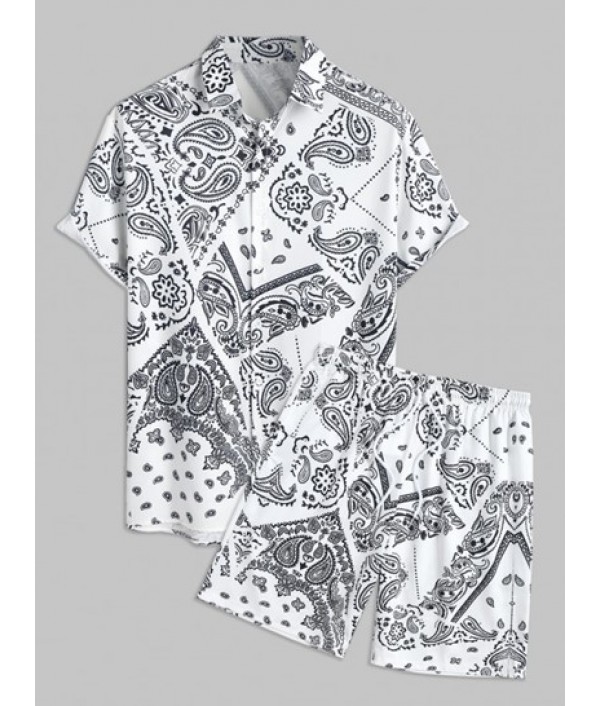 Men's Beach Vacation Ethnic Paisley Flor...