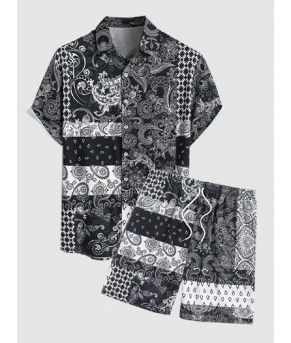 Men's Beach Vacation Ethnic Paisley Flor...