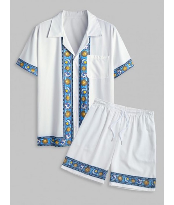 Men's Sun And Moon Galaxy Print Colorblo...