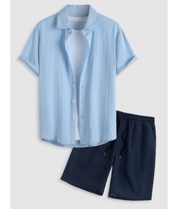 Men's Cotton And Linen Textured Jacquard...