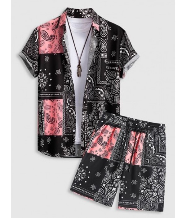 Men's Ethnic Style Paisley Floral Print ...