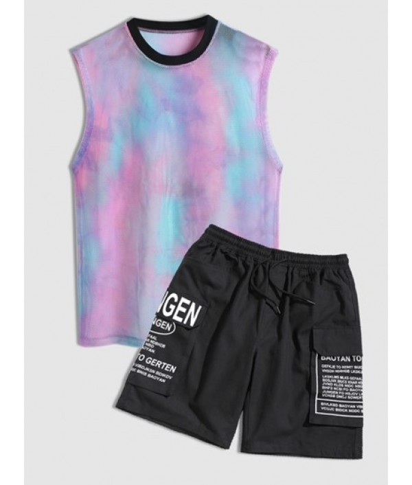 Men's See-through Loose Tie Dye Sheer Me...