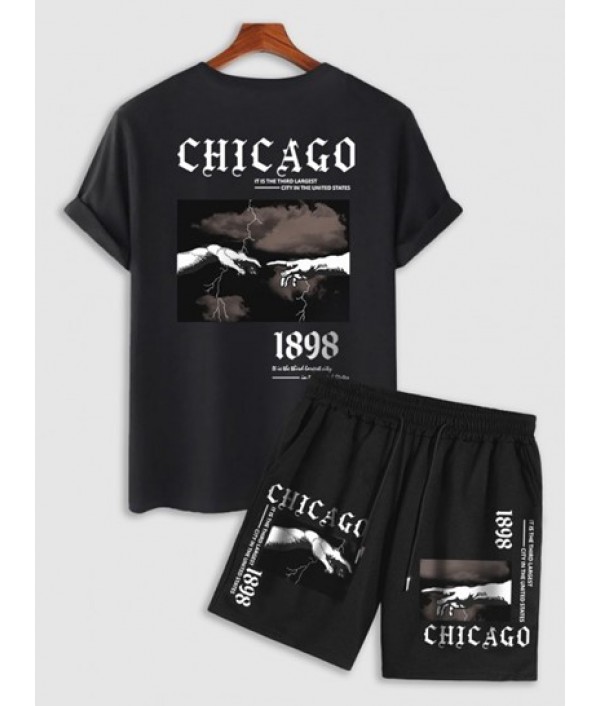 Men's Casual Vintage Gothic Letter CHICA...