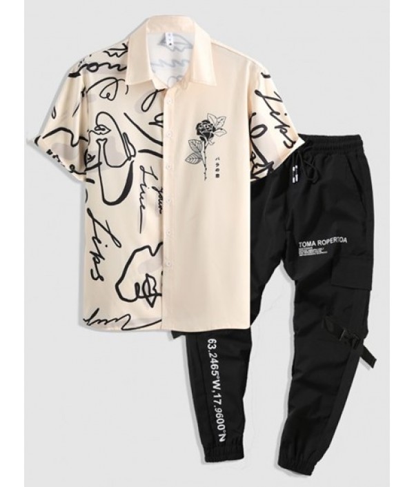 Two Tone Graffiti Rose Printed...