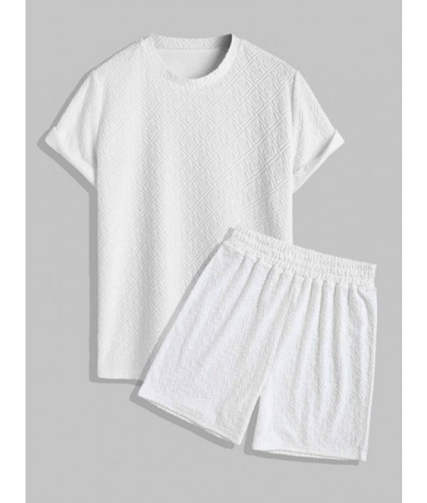 Men's Terry Cloth Geometric Jacquard Tex...