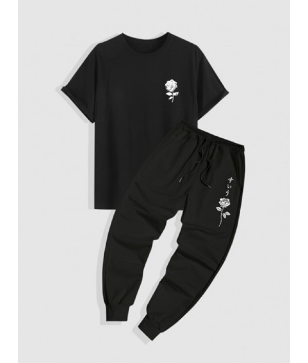 Rose Printed Short Sleeves T-s...