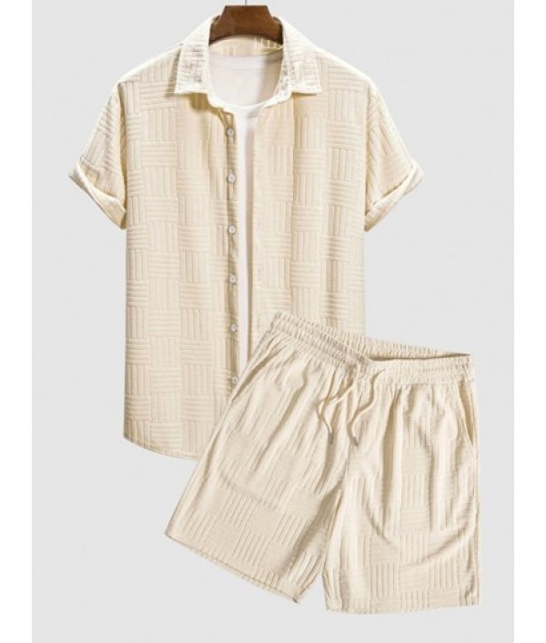 Textured Terry Cloth Jacquard Short Slee...