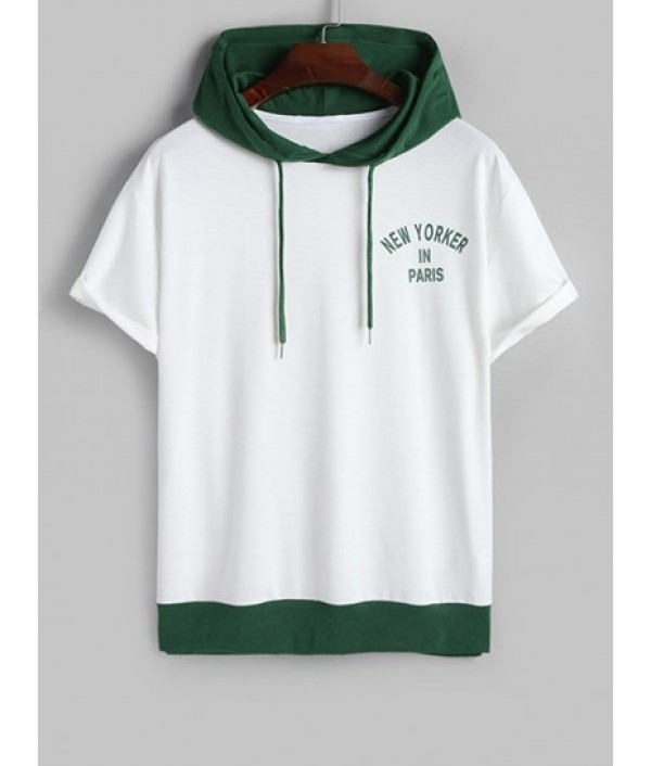 NEW YORKER IN PARIS Pattern Color Spliced Hooded Tee And Techwear Cargo Pants Set NEW YORKER IN PARIS Pattern Color Spliced Hooded Tee And Techwear Cargo Pants Set