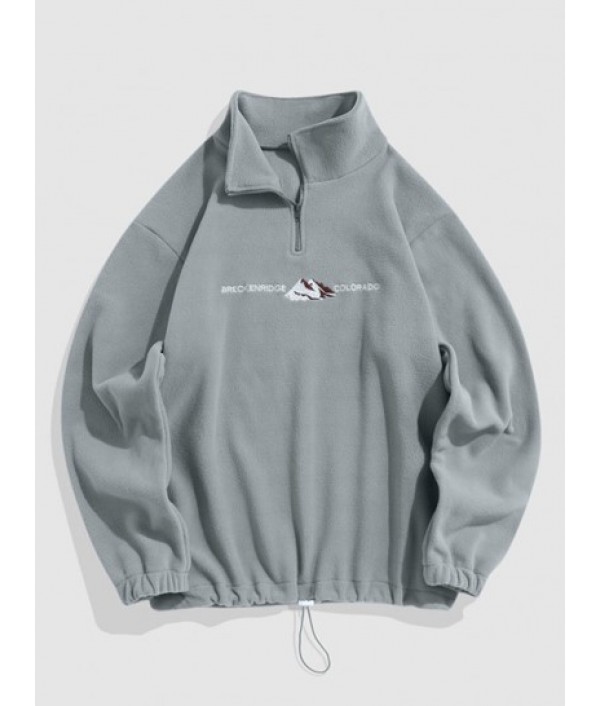 Fuzzy Embroidered Quarter Zip Polar Fleece Sweatshirt And Jogger Cargo Pants Set Fuzzy Embroidered Quarter Zip Polar Fleece Sweatshirt And Jogger Cargo Pants Set