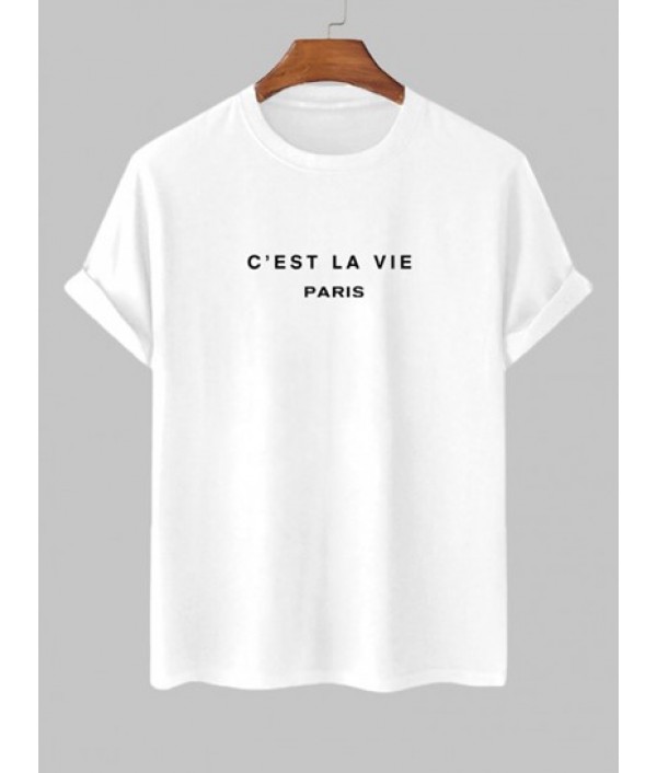 3Pcs C'EST LA VIE Letter Printed T-shirt And Corduroy Shirt And Ethnic Print Trim Shorts Set 3Pcs C'EST LA VIE Letter Printed T-shirt And Corduroy Shirt And Ethnic Print Trim Shorts Set
