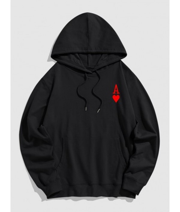 The Ace Of Hearts Playing Card Pullover Hoodie With Jogger Sweatpants Set Outfit The Ace Of Hearts Playing Card Pullover Hoodie With Jogger Sweatpants Set Outfit