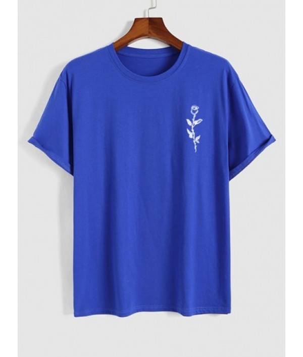 Men's Eagle Letter Rose Graphic Pattern Short Sleeves T-shirt And Striped Pattern Sport Sweat Shorts Set Men's Eagle Letter Rose Graphic Pattern Short Sleeves T-shirt And Striped Pattern Sport Sweat Shorts Set