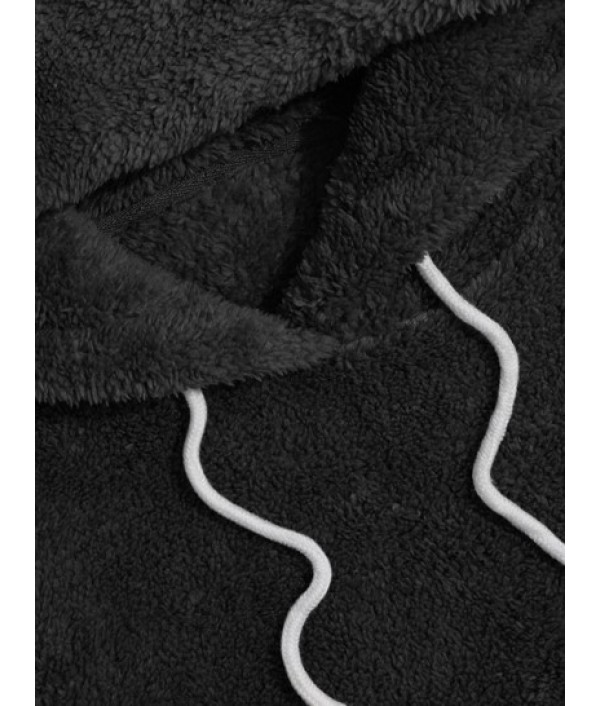 Solid Front Pocket Fluffy Fleece Hoodie And Pants Two Piece Set Solid Front Pocket Fluffy Fleece Hoodie And Pants Two Piece Set