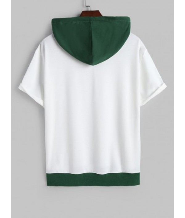 NEW YORKER IN PARIS Pattern Color Spliced Hooded Tee And Techwear Cargo Pants Set NEW YORKER IN PARIS Pattern Color Spliced Hooded Tee And Techwear Cargo Pants Set