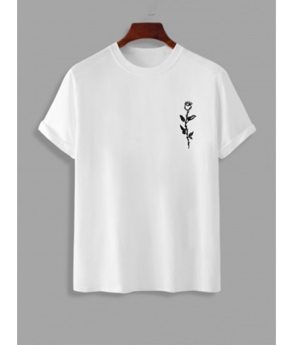 Eagle Letter Rose Graphic Pattern T-shirt And Multi-pockets Cargo Pants Eagle Letter Rose Graphic Pattern T-shirt And Multi-pockets Cargo Pants