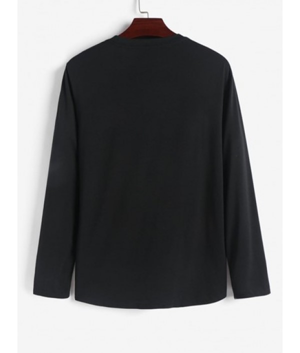 Letter Crown Pattern Asymmetric Hem T-shirt And Cargo Jogger Techwear Pants Set