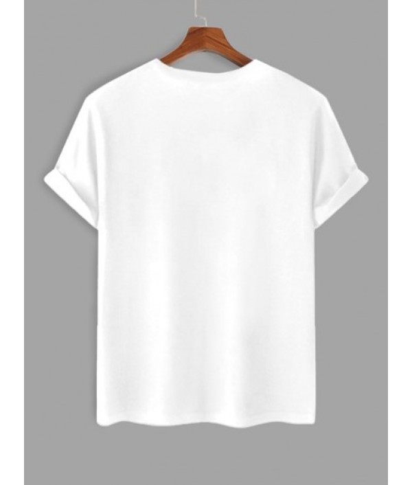 2Pcs Sculpture Floral Rose Printed T-shirt And C'EST LA VIE Drawstring Shorts Set