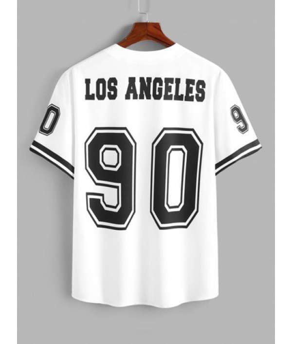 Men's Los Angeles Letter V Neck Short Sleeves Summer Baseball Shirt Knee-Length Letter Drawstring Cargo Shorts Preppy Casual Two Piece Set Men's Los Angeles Letter V Neck Short Sleeves Summer Baseball Shirt Knee-Length Letter Drawstring Cargo Shorts Preppy Casual Two Piece Set