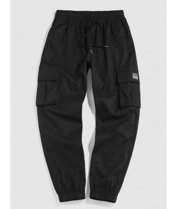 Men's Plain Color Tartan Jacquard Weave Textured Polo Collar Short Sleeves T-shirt And Solid Color Pockets Beam Feet Drawstring Streetwear Cargo Pants Men's Plain Color Tartan Jacquard Weave Textured Polo Collar Short Sleeves T-shirt And Solid Color Pockets Beam Feet Drawstring Streetwear Cargo Pants