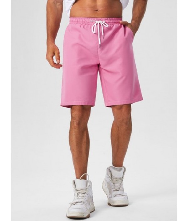 Men's Chinese Ink Wash Painting Plant Pattern Button Front Short Sleeves Shirt And Solid Color Basic Casual Bermuda Shorts Set Men's Chinese Ink Wash Painting Plant Pattern Button Front Short Sleeves Shirt And Solid Color Basic Casual Bermuda Shorts Set