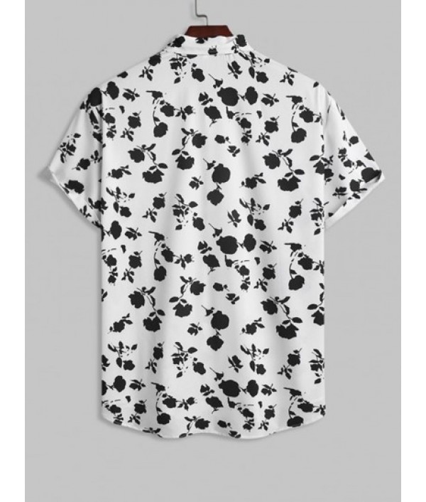 Men's Two Piece Summer Vacation Beach Floral Print Button Up Short Sleeves Shirt And Drawstring Pockets Bermuda Shorts Set Men's Two Piece Summer Vacation Beach Floral Print Button Up Short Sleeves Shirt And Drawstring Pockets Bermuda Shorts Set