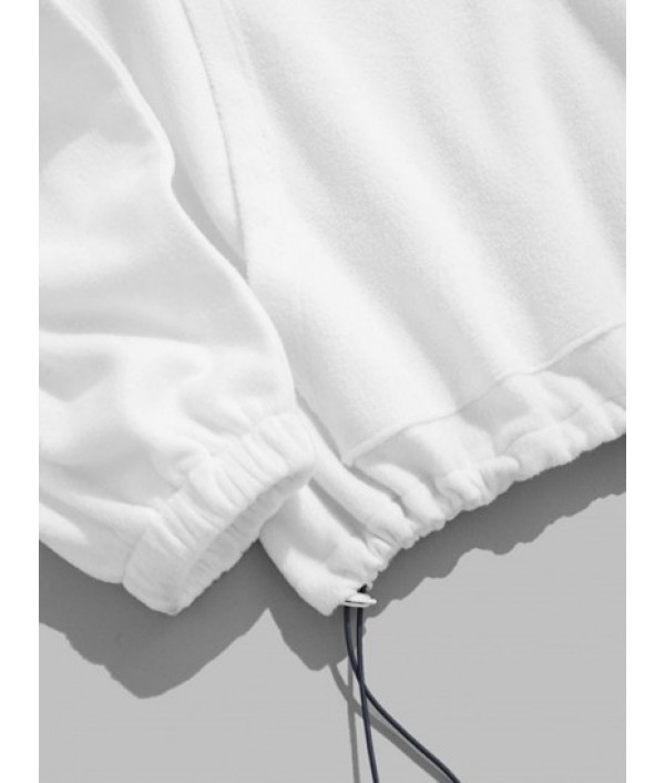 Fluffy Polar Fleece NEW YORK Embroidery Colorblock Half Zip Sweatshirt With Drawstring Jogger Cargo Pants Set Fluffy Polar Fleece NEW YORK Embroidery Colorblock Half Zip Sweatshirt With Drawstring Jogger Cargo Pants Set