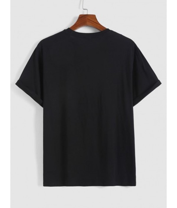 Rose Printed Short Sleeves T-shirt And Drawstring Sweatpants Set Rose Printed Short Sleeves T-shirt And Drawstring Sweatpants Set